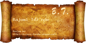 Bajomi Tünde névjegykártya