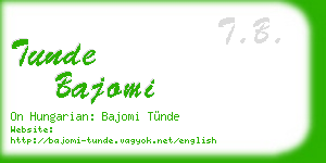 tunde bajomi business card
